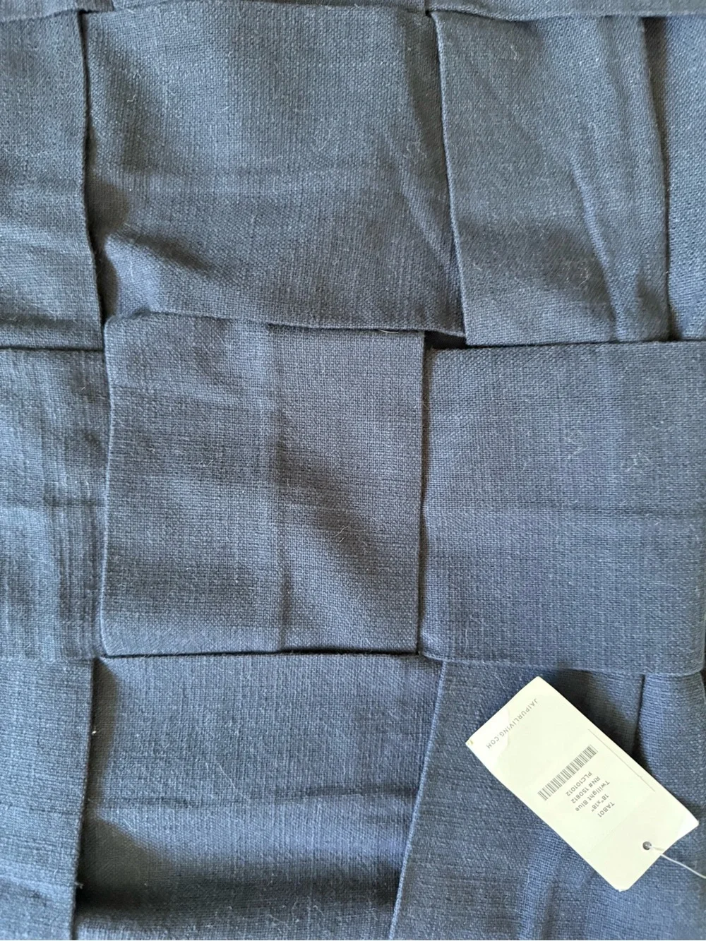 Woven Navy Blue Textured Pillow Cover